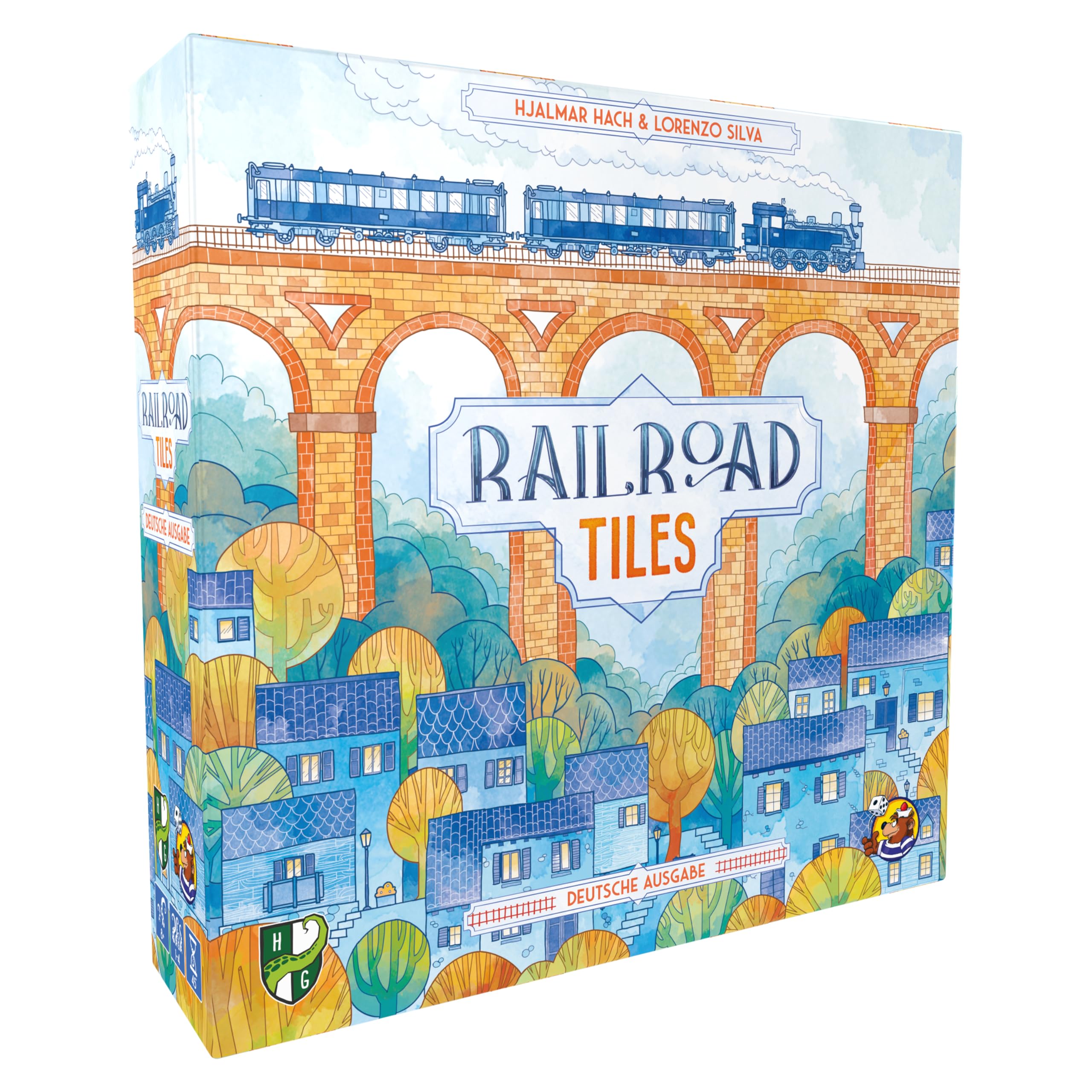 Horrible Guild Railroad Tiles - Strategic Tile Game with Railway Route Planning - Innovative Board Game for the Family - German - 1-4 Players - From 8 Years