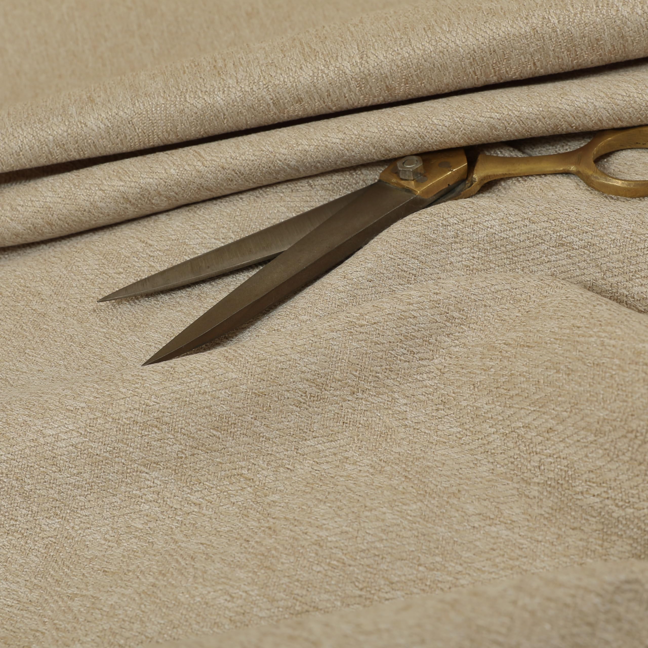 Redbrick Mill Fabrics Flame Retardant Quality Plain Durable Soft Tweedy Effect Chenille Upholstery Furnishing Fabric, Beige by The Metre (Per Metre) — image 1