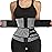KIWI RATA Neoprene Sauna Waist Trainer Corset Sweat Belt with 2 Straps for Women Sweat Band Compression Cincher Workout Fitness Trimmer,1 Zipper Grey,Large