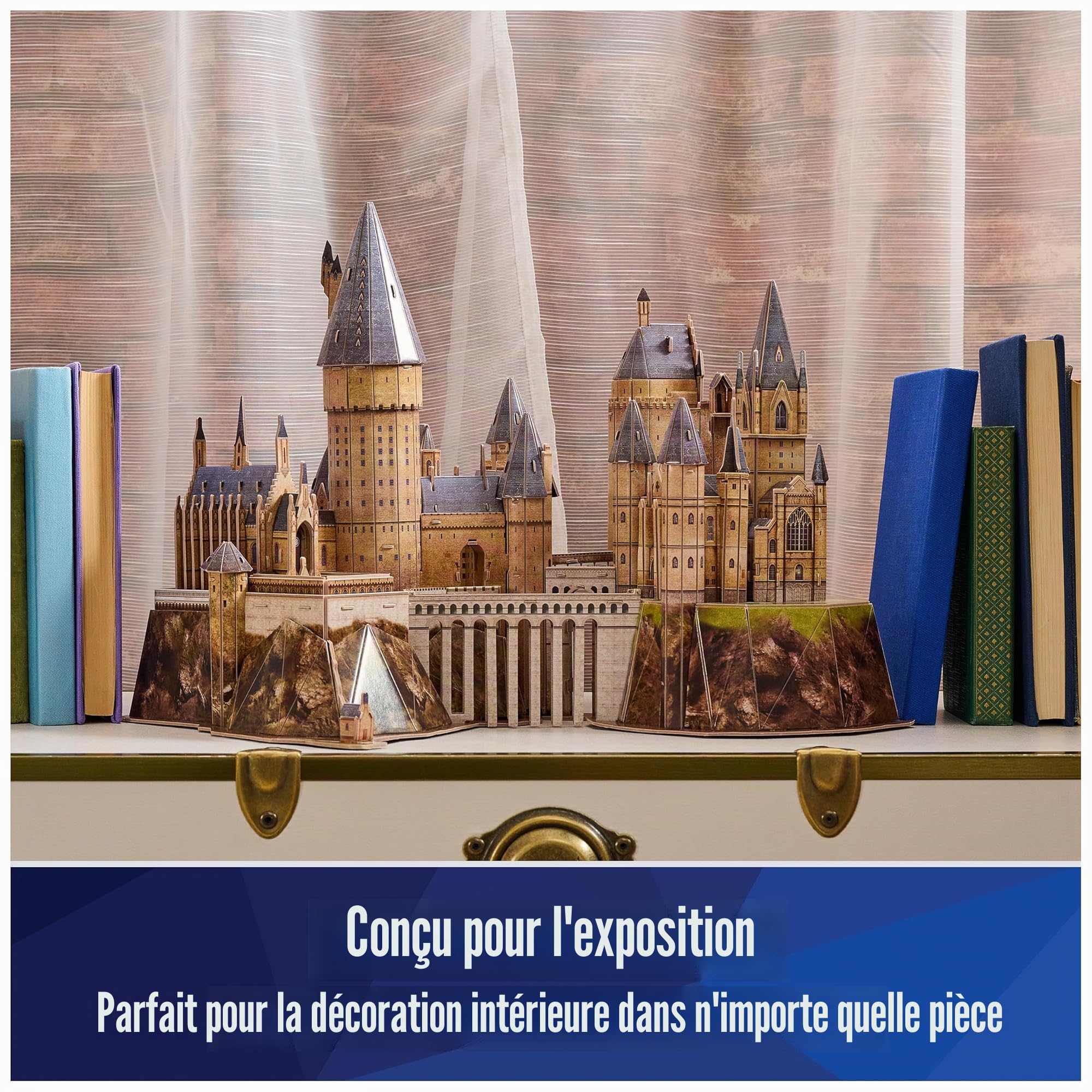 4D Puzzle Kit de Modélisme pour Puzzle 4D Harry Potter, Château de Poudlard de 209 pièces, Décoration de Table Harry Potter, Idée Cadeau, Puzzle de Construction pour Adultes et Garçons, 12+ Ans