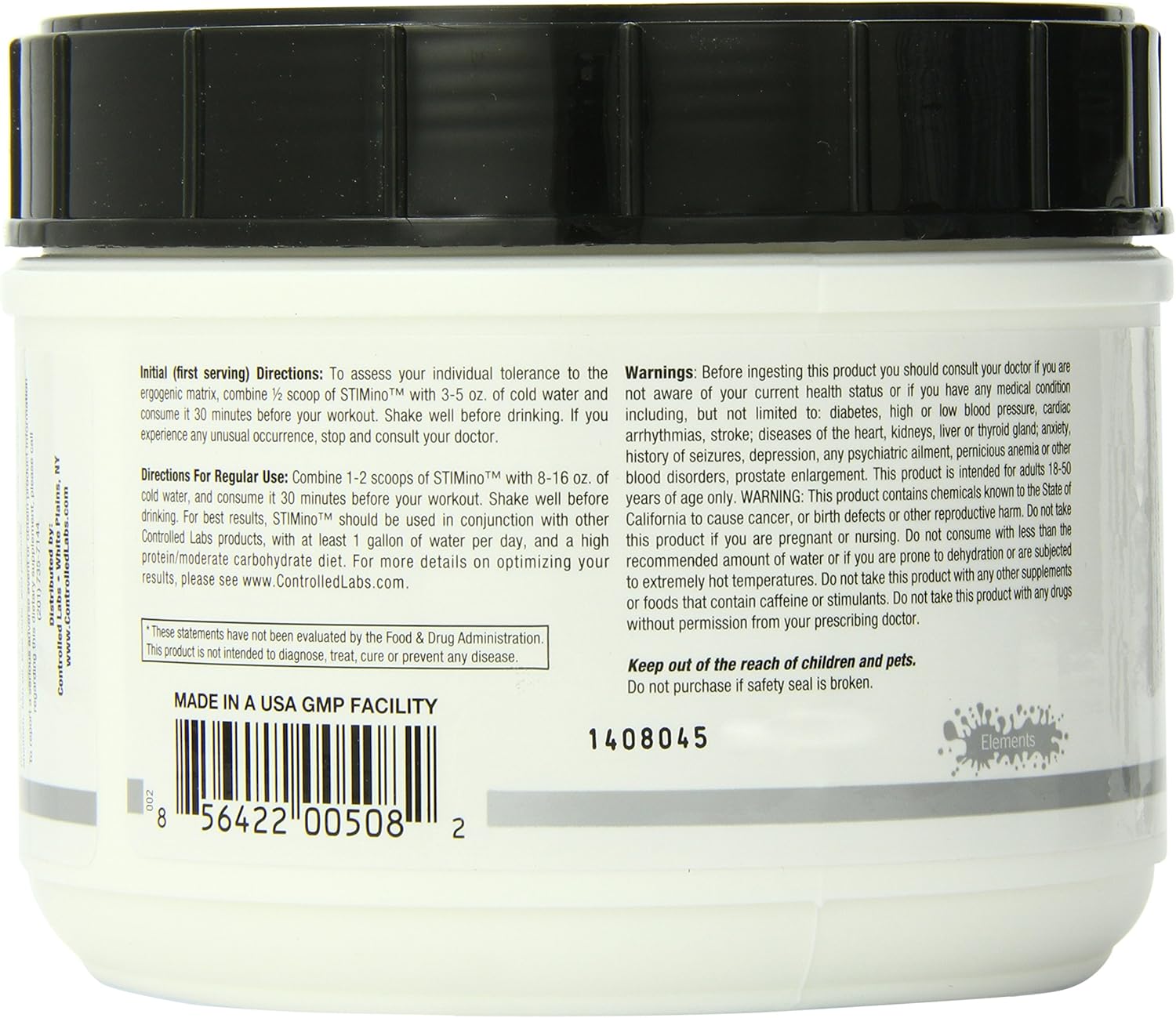 Controlled Labs Stimino Nutritional Drink, Fruit Punch, 369 Gram