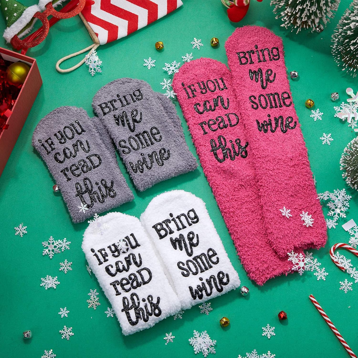Syhood 4 Pairs Wine Socks for Women