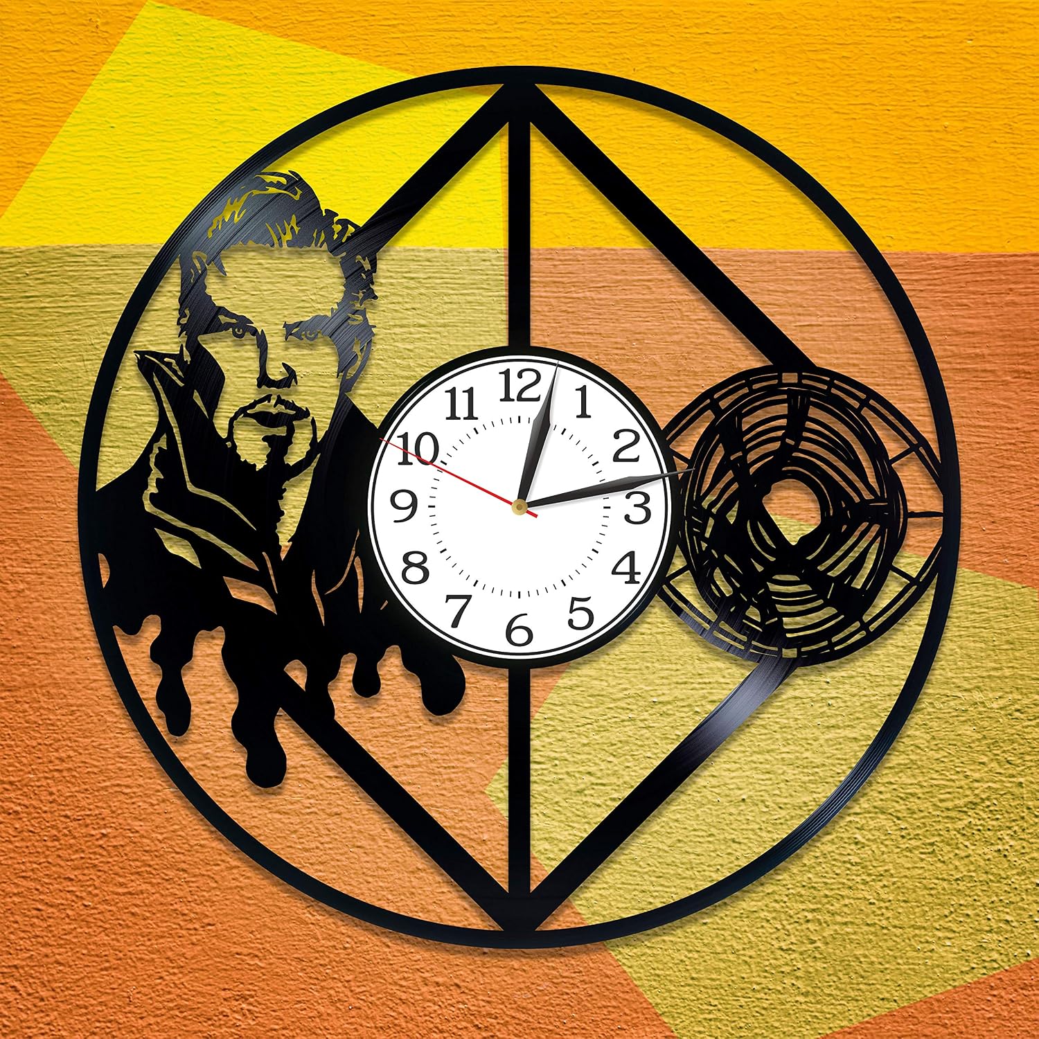 Marvel Comics Handmade Clock Doctor Strange Vinyl Record Wall Clock Superhero Film Birthday Gift for Fan Doctor Strange Vinyl Clock 12 Inch for Fan Movie Original Home Decor