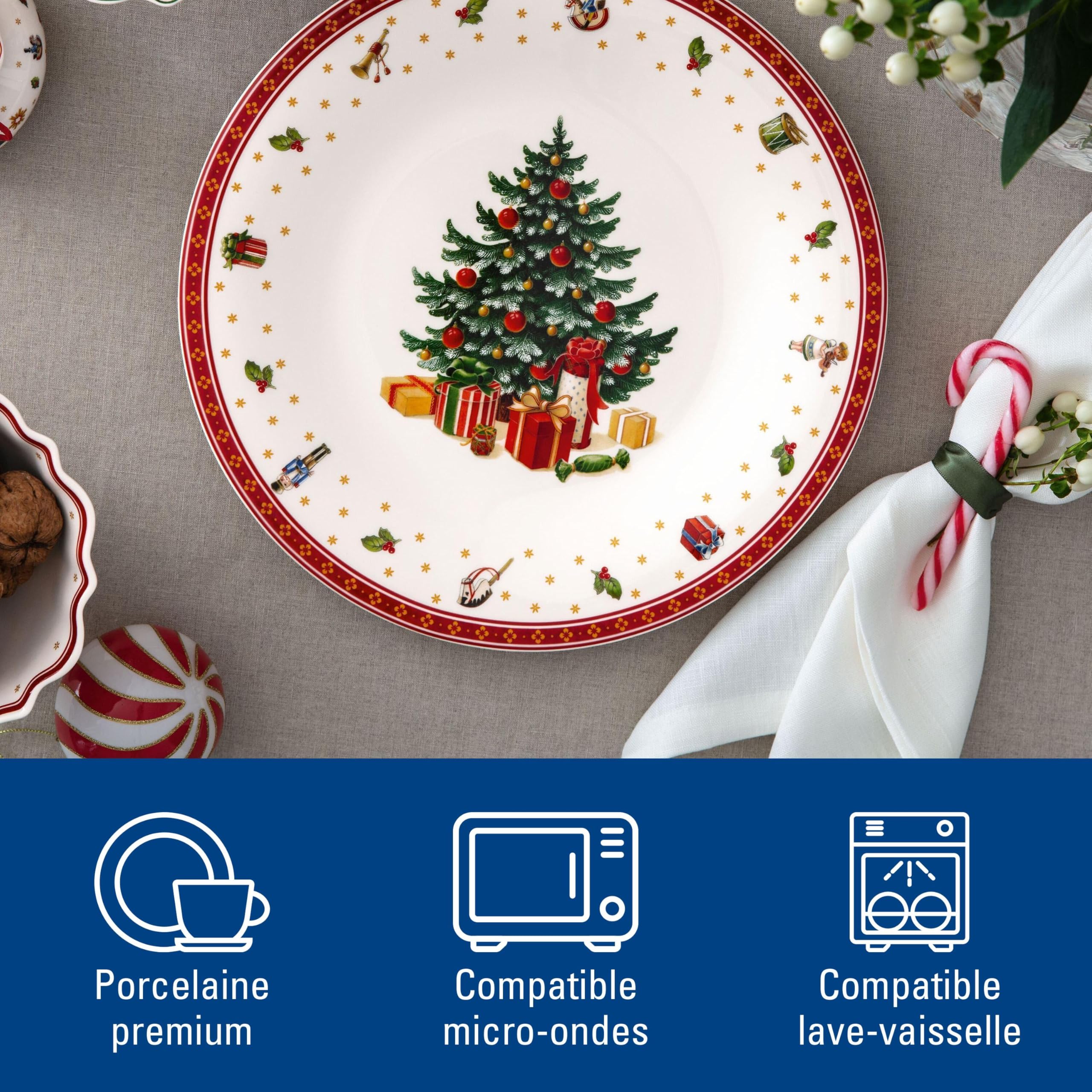 Villeroy & Boch - Toy's Delight Specials Assiette de Présentation Multicolore, Garanti Lave-Vaisselle, Compatible Micro-Ondes, Plateau de Service Noël, Plat à Service, Porcelaine Haut de Gamme