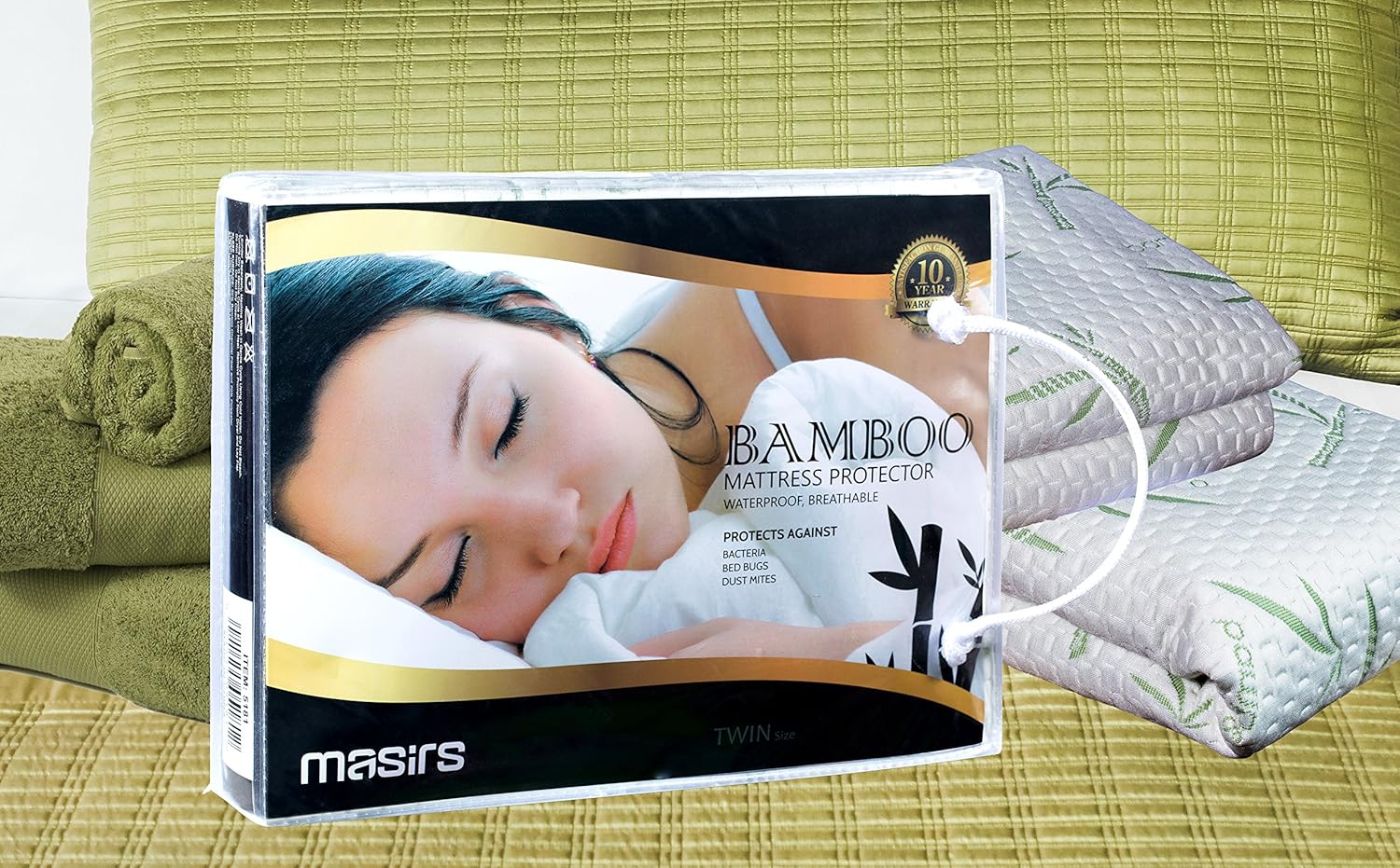 Waterproof Bamboo Mattress Protector - Thick and Soft Quilted Fabric Will Give You a Comfortable, Quiet and Cool Night Sleep. Quality Fabric That is Durable and Machine Wash Really Well. (Twin Size) : Home & Kitchen