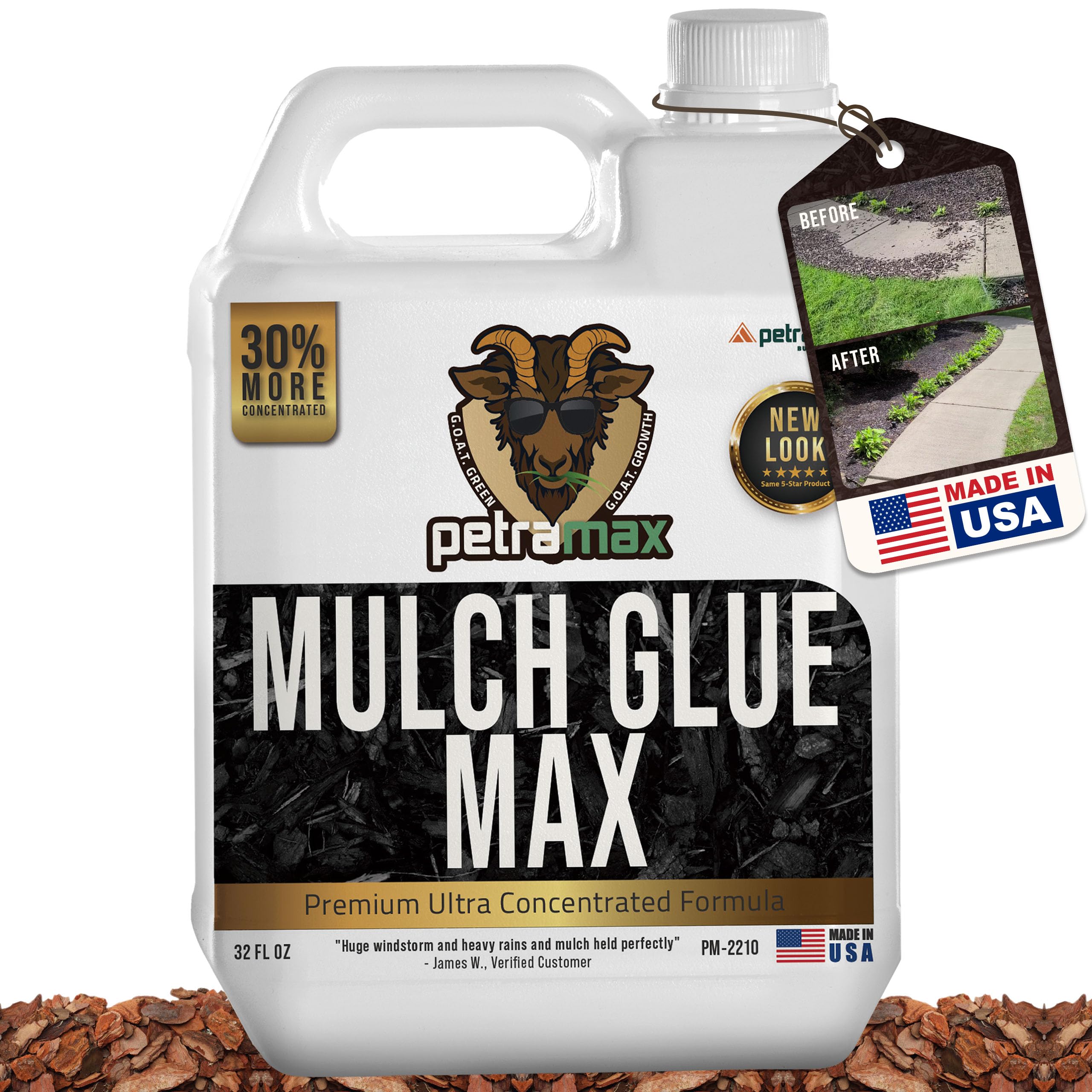 Petra Tools Mulch Glue, Mulch Fastener Glue, Small Gravel Binder, Landscape Adhesive, Small Gravel Stabilizer, Adhesive for Landscape, Small Gravel Glue, Landscape Lock (32 oz)