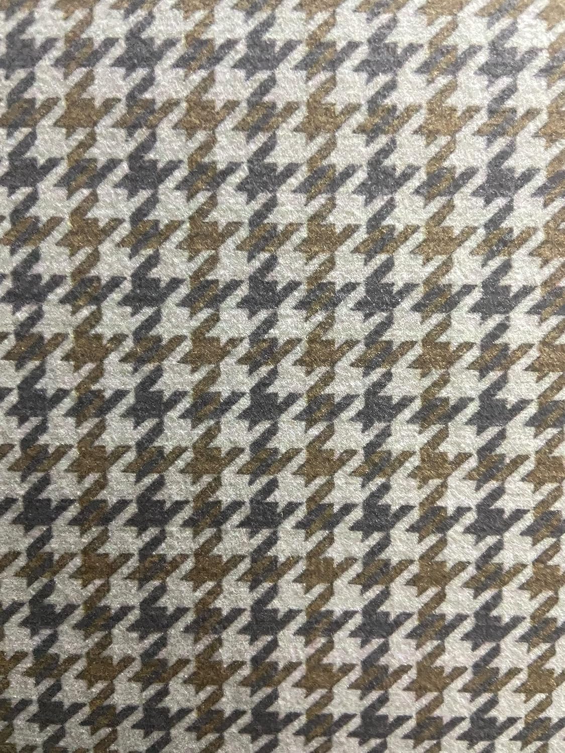 Houndstooth Design Velvet Finish Digitally Printed Soft and Rich Furnishing Fabric for Sofa, Cushions, Dinning Chair, Craft - Width 54 inches - Fabric by The Yard
