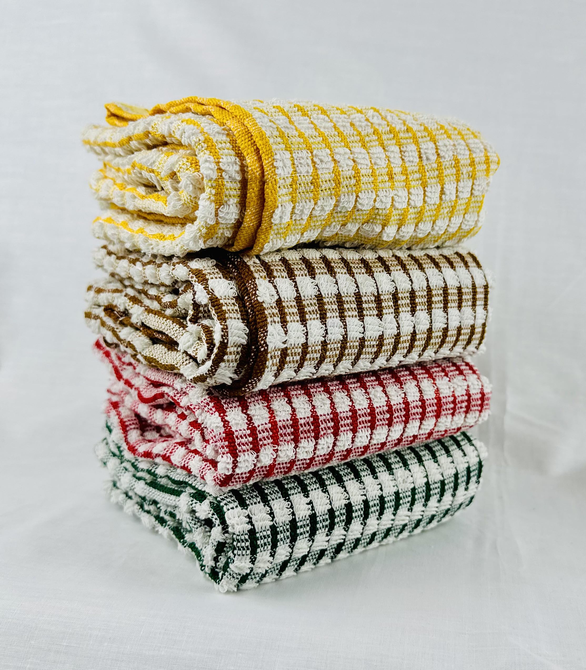 Belle Home Tea Towels for Kitchen โ Pack of 6 Kitchen Towel - 100% Cotton, 45 x 65 cm, Assorted Colors, Soft and Absorbent Durable Kitchen Towels Set