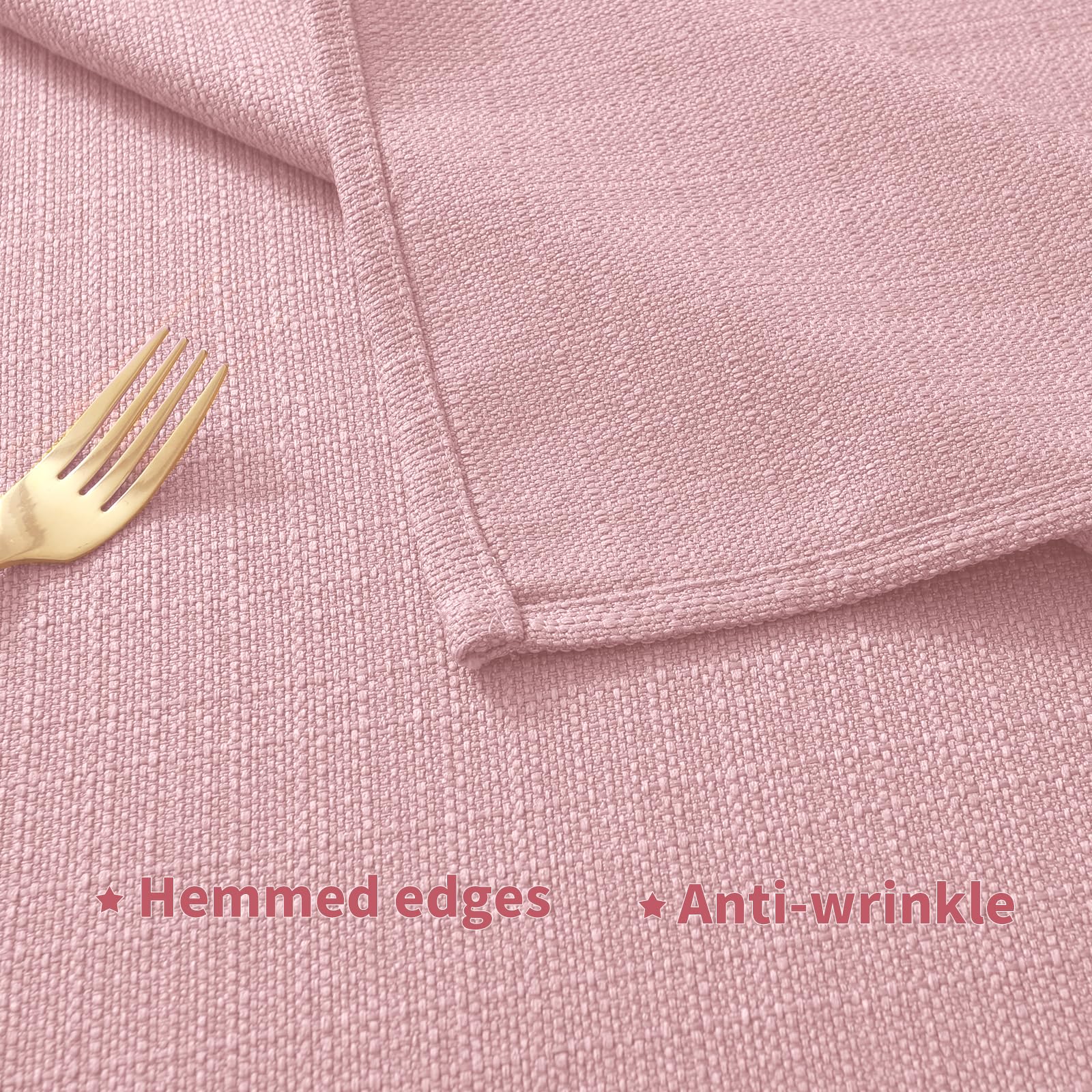 Nappe rectangulaire impermeable Rose 140 x 240 cm Aspect Lin Tissu | Moderne Nappe Lavable Anti-Tache de Table Restaurant exterieur jardin Noel Fête Anniversaire Mariage Maison
