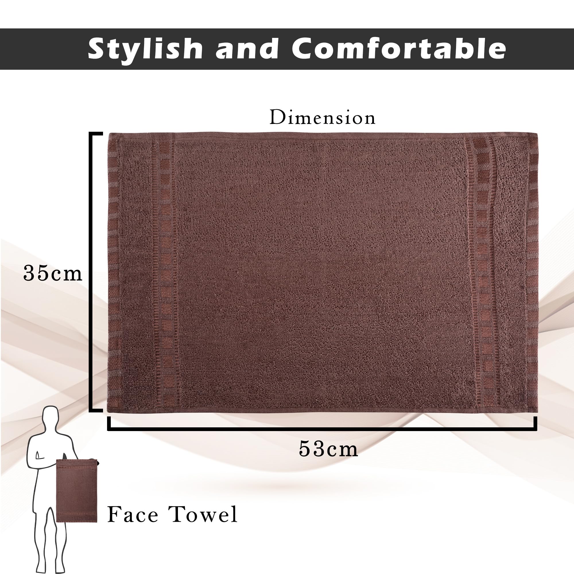 Urbane Home Pack of 2 Cotton Hand/Face Towels for Men & Women | Easily Washable | Workout Gym Napkins for Men | Pocket Towel - Grey & Brown 1