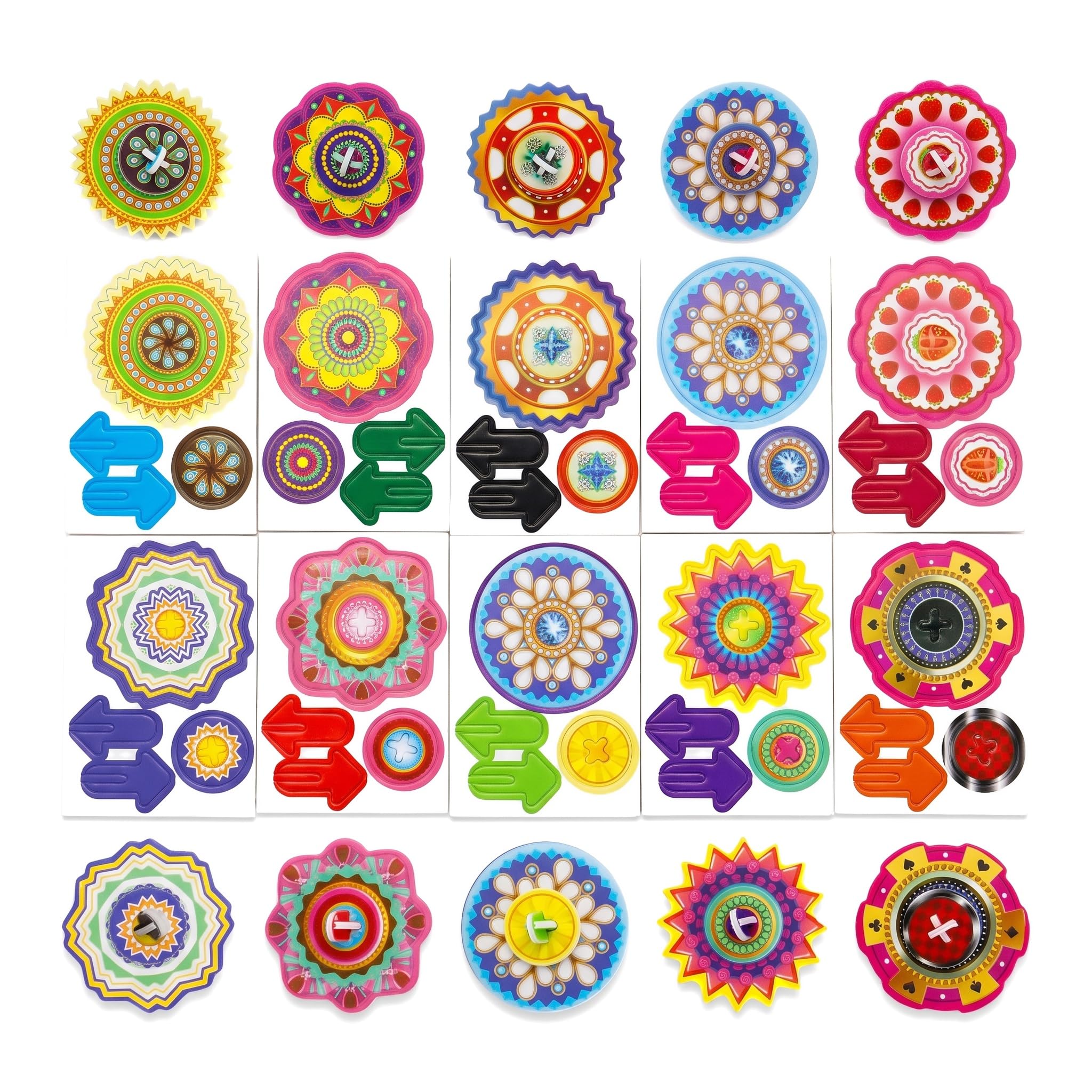 30PCs Party Bag Fillers for Kids, DIY Paper Spinning Tops, Fidget Toys, Pass the Parcel Prizes, Party Toys for Boys and Girls, Class Gifts, Party Favours for Birthday, Christmas (10 Assorted Designs)