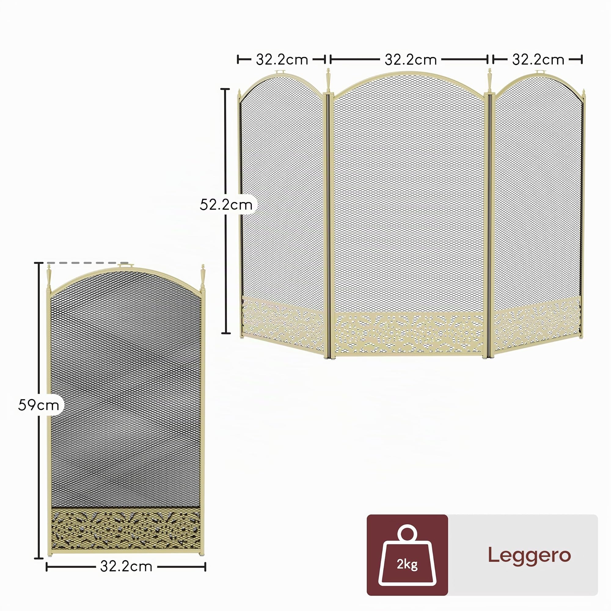Home Discount Fire Screen, in Ottone