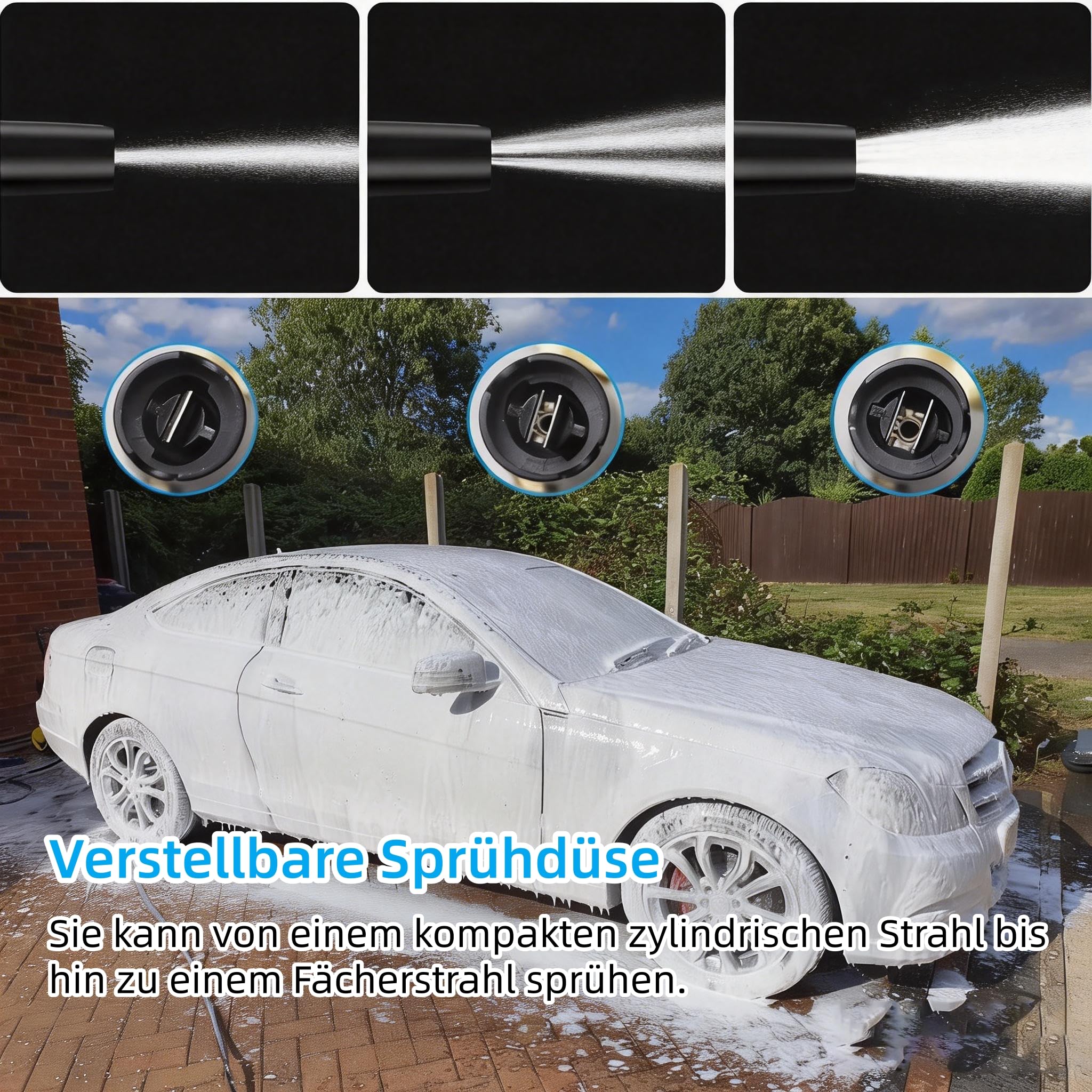 Stone Banks Schneeschaum Lanze Schaumkanone für Nilfisk Alto/KEW/Kränzle/WAP Hochdruckreiniger, Auto Schaumlanze with Verstellbare Schaumdüse für Autowäsche (1L)