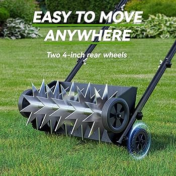 Gymax Rolling Garden Lawn Aerator Roller Home Grass Steel Handle | Canada