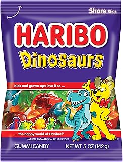 HARIBO Gummi Candy, Dinosaurs, 5 oz. Bag
