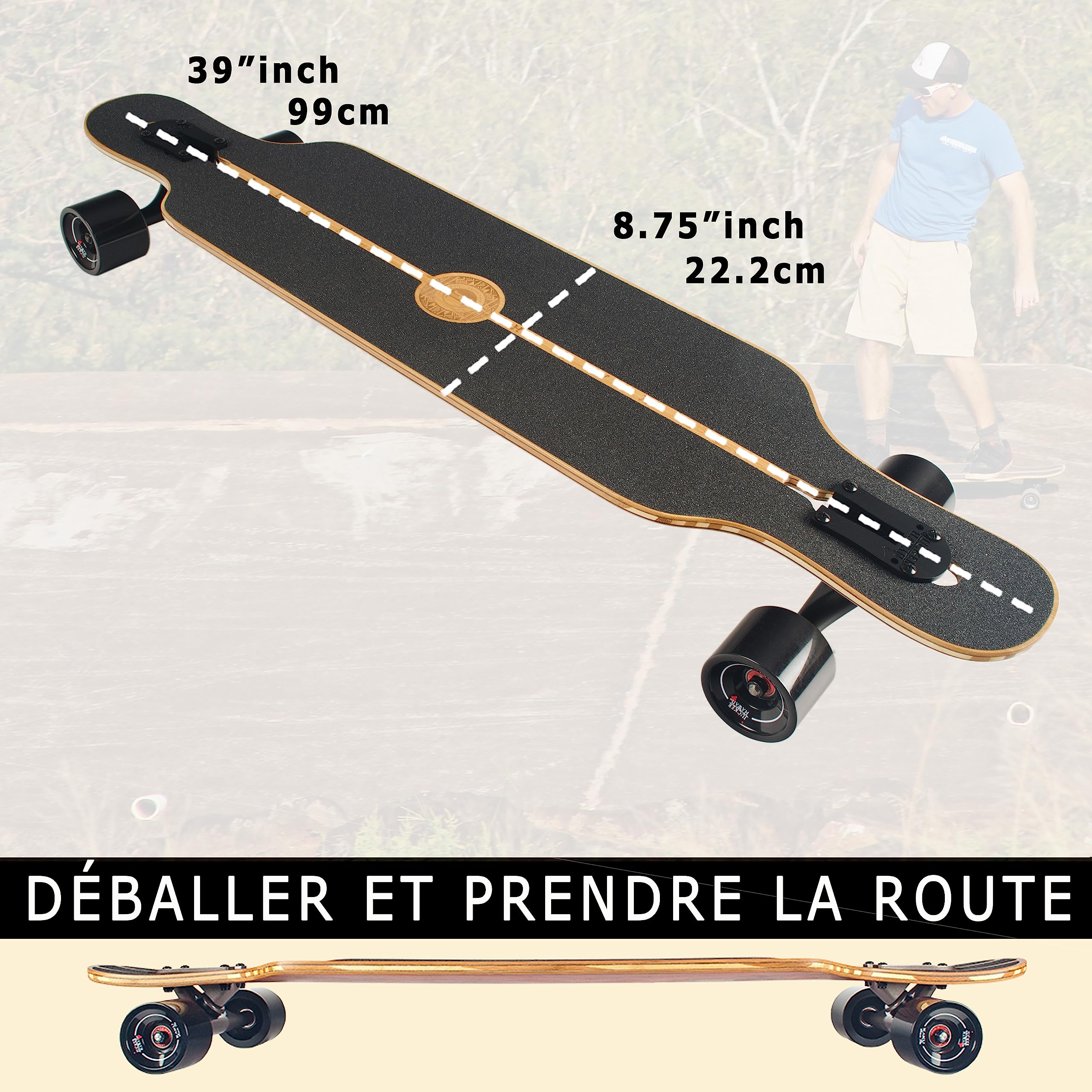 JUCKER HAWAII Longboard HOKU Longboard en 2 niveaux flexibles – Tous designs et versions – Construction en fibre de verre avec bambou et érable canadien.