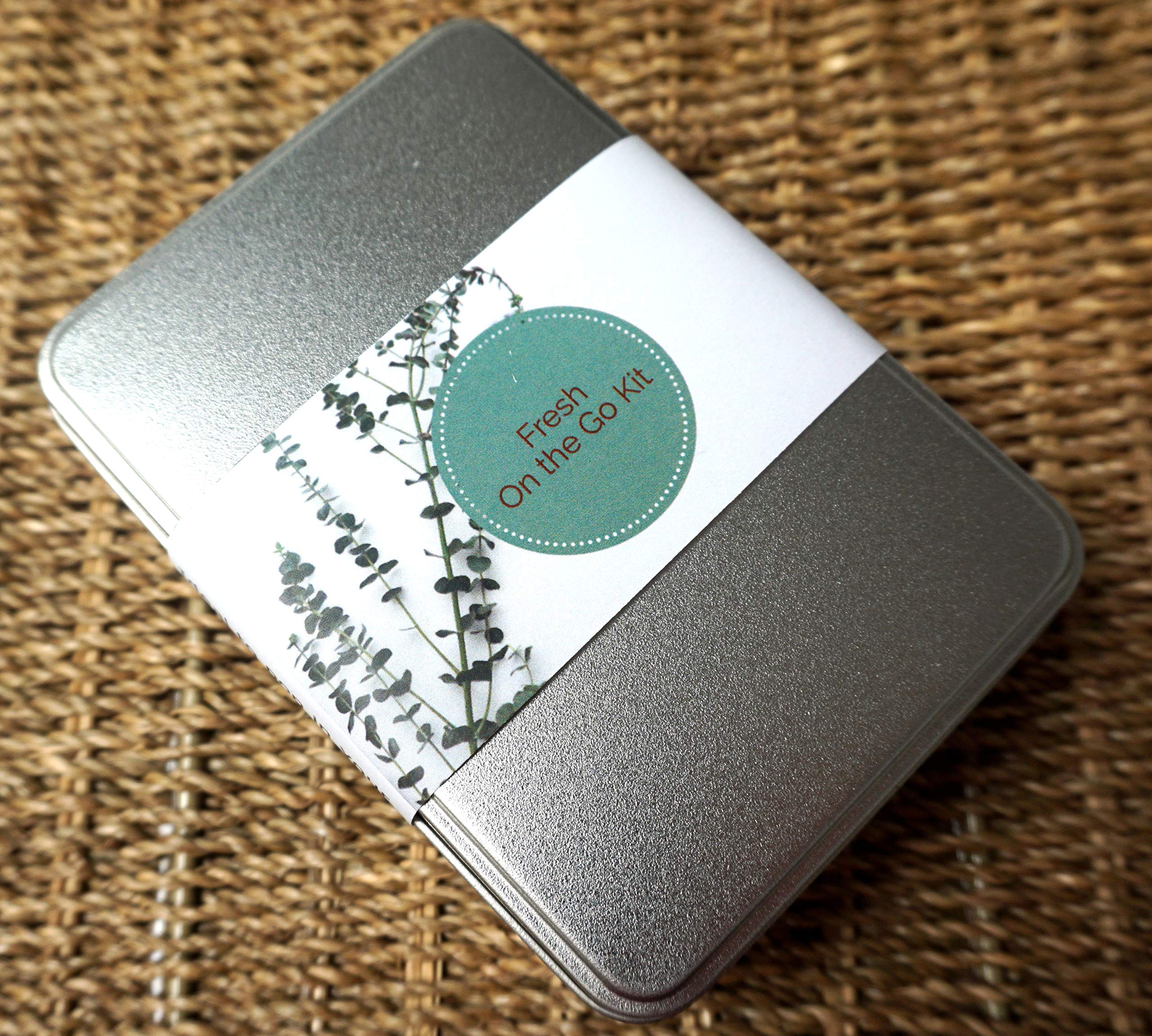 Fresh Zero Waste Travel Kit, Travel Tin Gift Set with 1 Shampoo Bar (Spearmint Eucalyptus), 1 Conditioner Bar (Spearmint Eucalyptus), and 2 Soap Bars (Breathe & Into the Night) - The Natural Spa…