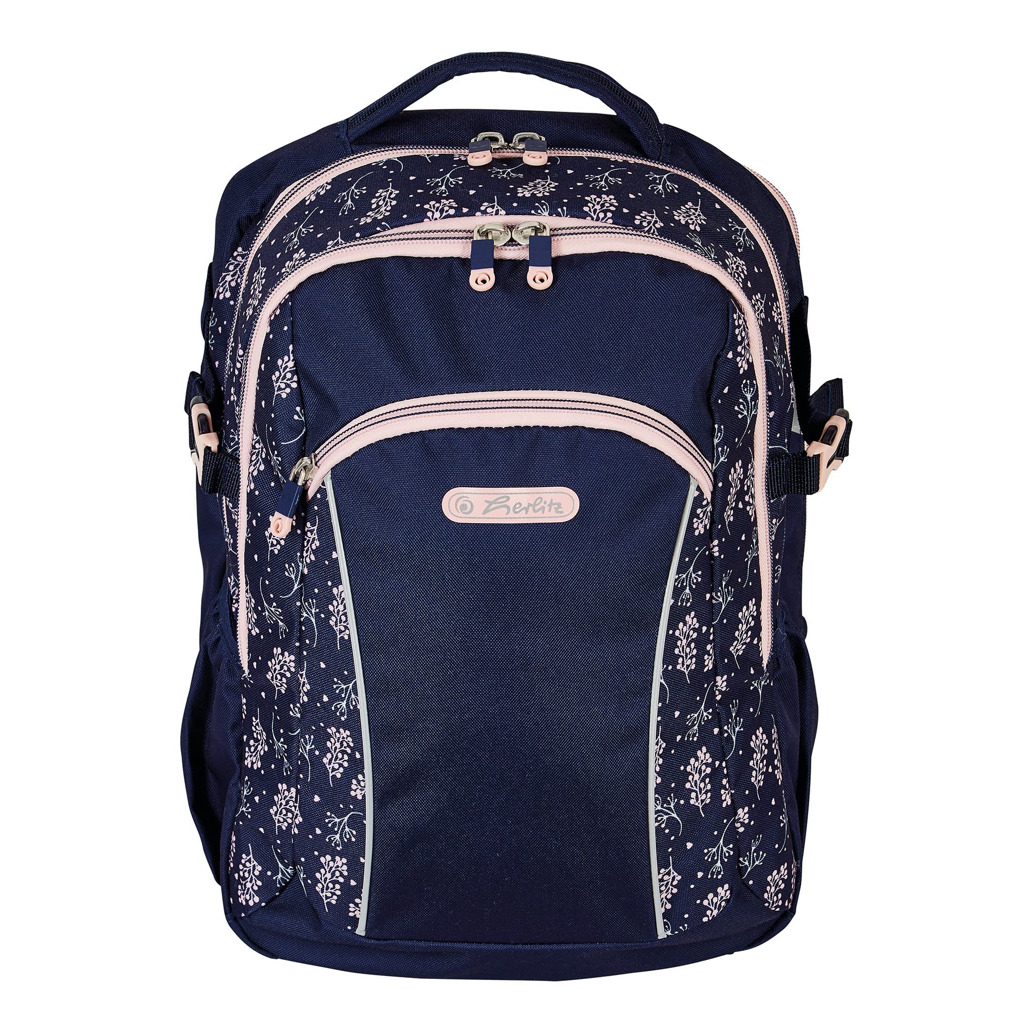 Herlitz Plecak szkolny Ultimate Blossom młodzieżowy Tornister Torba na plecy, Pojemność 24l, Męski Damski Unisex Sportowy, Dla Ucznia Studenta Na co dzień, Pojemny Wytrzymały Odblaski