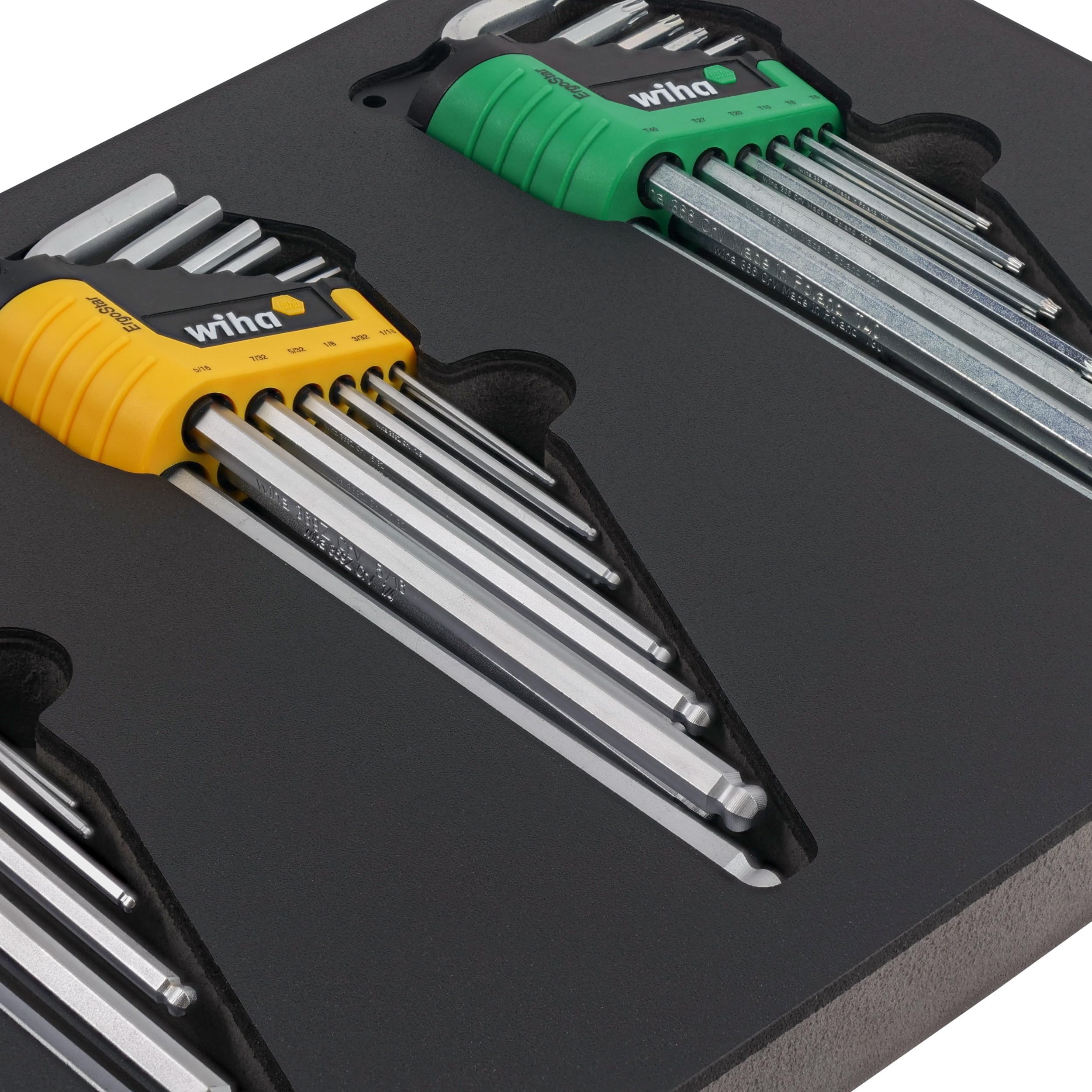 Wiha 66979 35-częściowy zestaw tacek ErgoStar L-Key - Hex Metric, Hex SAE, Torx
