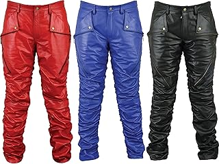 Motorrad Lederhose Herren Damen Bikerjeans - Fuente Lederjeans Motorrad Lederhose Biker aus echtem Leder Aniline Schwarz R...