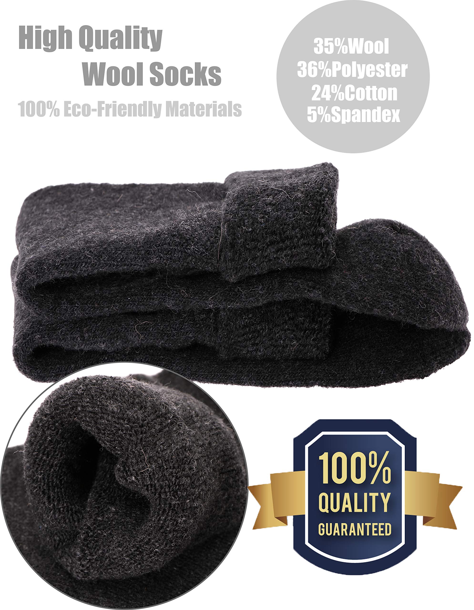 EBMORE 5 Pairs Women Merino Wool Boot Socks Thermal Hiking Winter Warm Thick Cozy Cabin Crew Comfy Socks for Ladies