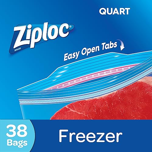 Miniatura 8 de Ziploc Bolsas de congelador para almacenamiento de alimentos de cuarto de galón, tecnología Grip 'n Seal para un agarre más fácil, apertura y