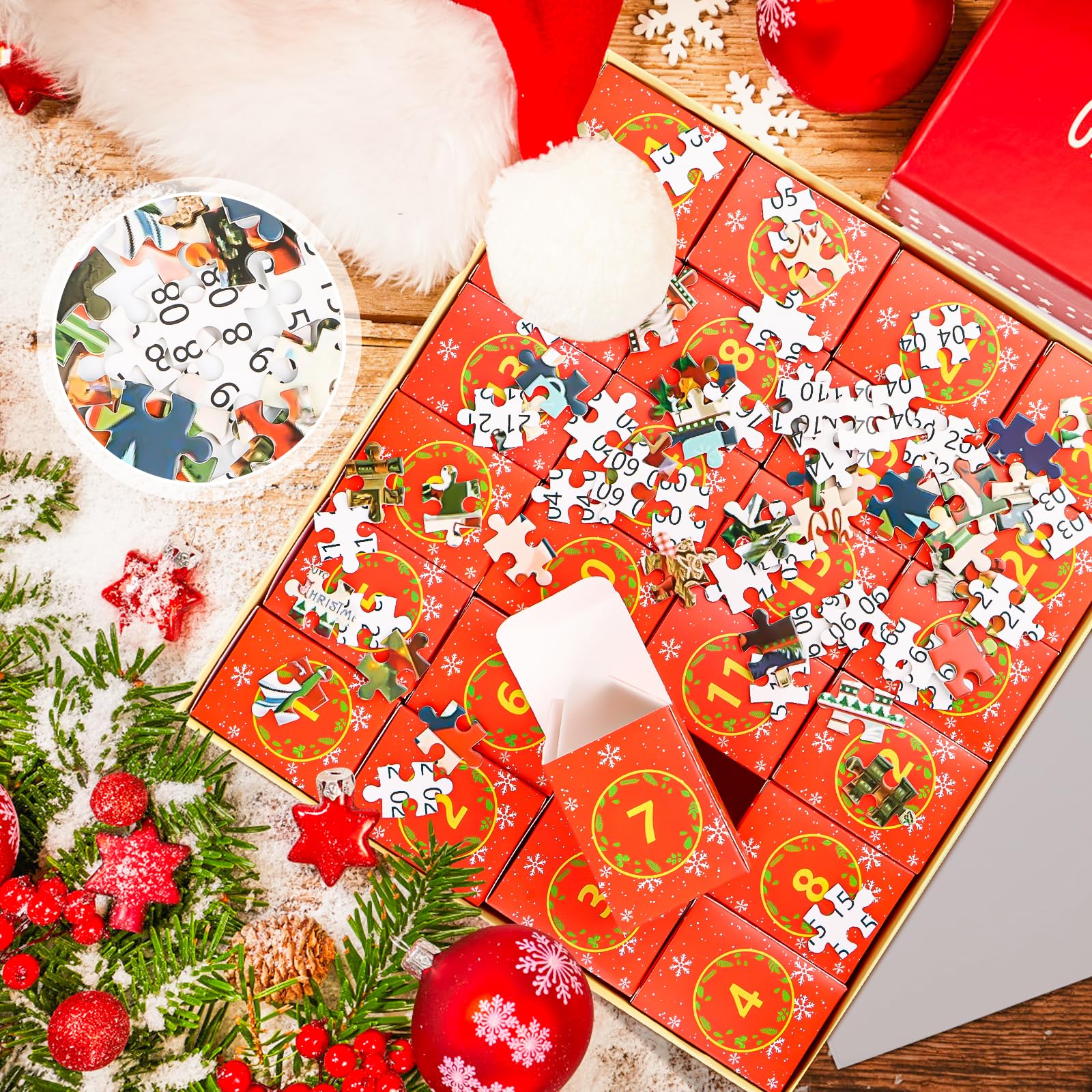 Puzzle 1008 Pezzi Natale Puzzle Calendario Dell'Avvento 2023 – 1000 Pezzi | Conto Alla Rovescia 24 Giorni | Regalo Per Adulti E Bambini, Conto Alla Rovescia A Natale, Decorazione Per La Casa