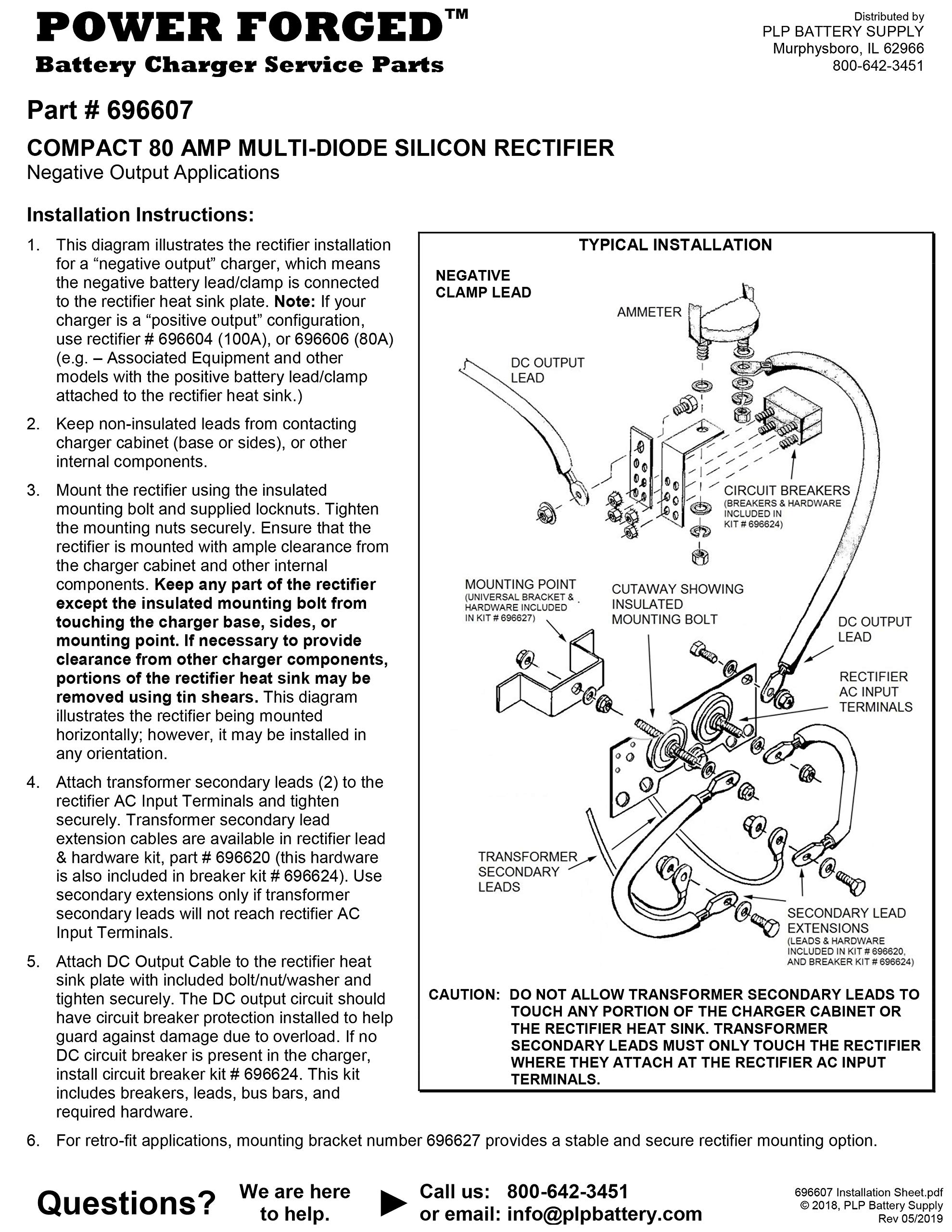 80A Battery Charger Rectifier - Negative Base Replacement For Century Chargers