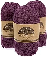 Vista 24 de 3 ovillos de lana de alpaca UMAYO para tejer al crochet y con agujas, 150 gramos, #2, #3 y #5