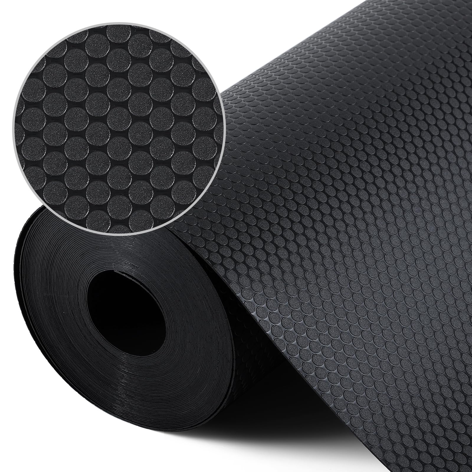 Revestimientos negros para estantes de cocina, revestimiento de cajones no adhesivo para baño, impermeables, para refrigerador, tapetes de plástico, forro de armario, 11.8 x 236.2 pulgadas x 2 rollos