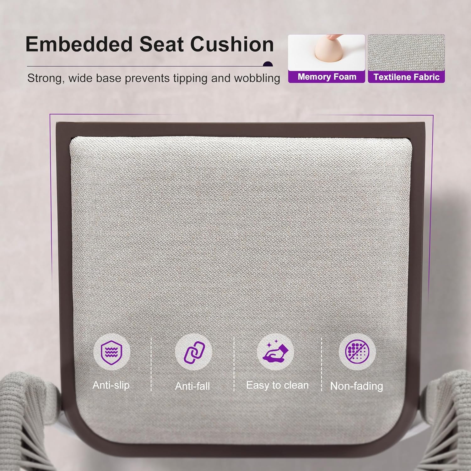 PURPLE LEAF Bar Stool Set of 2 Outdoor Bar Chairs with Footrest Bar Height Stools for Indoor Wicker Coffee Barstools