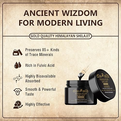 Miniatura 3 de Shilajit Resina Shilajit pura del Himalaya  Grado dorado 100% puro Shilajit con ácido fúlvico y más de 85 oligoelementos complejos para energía y