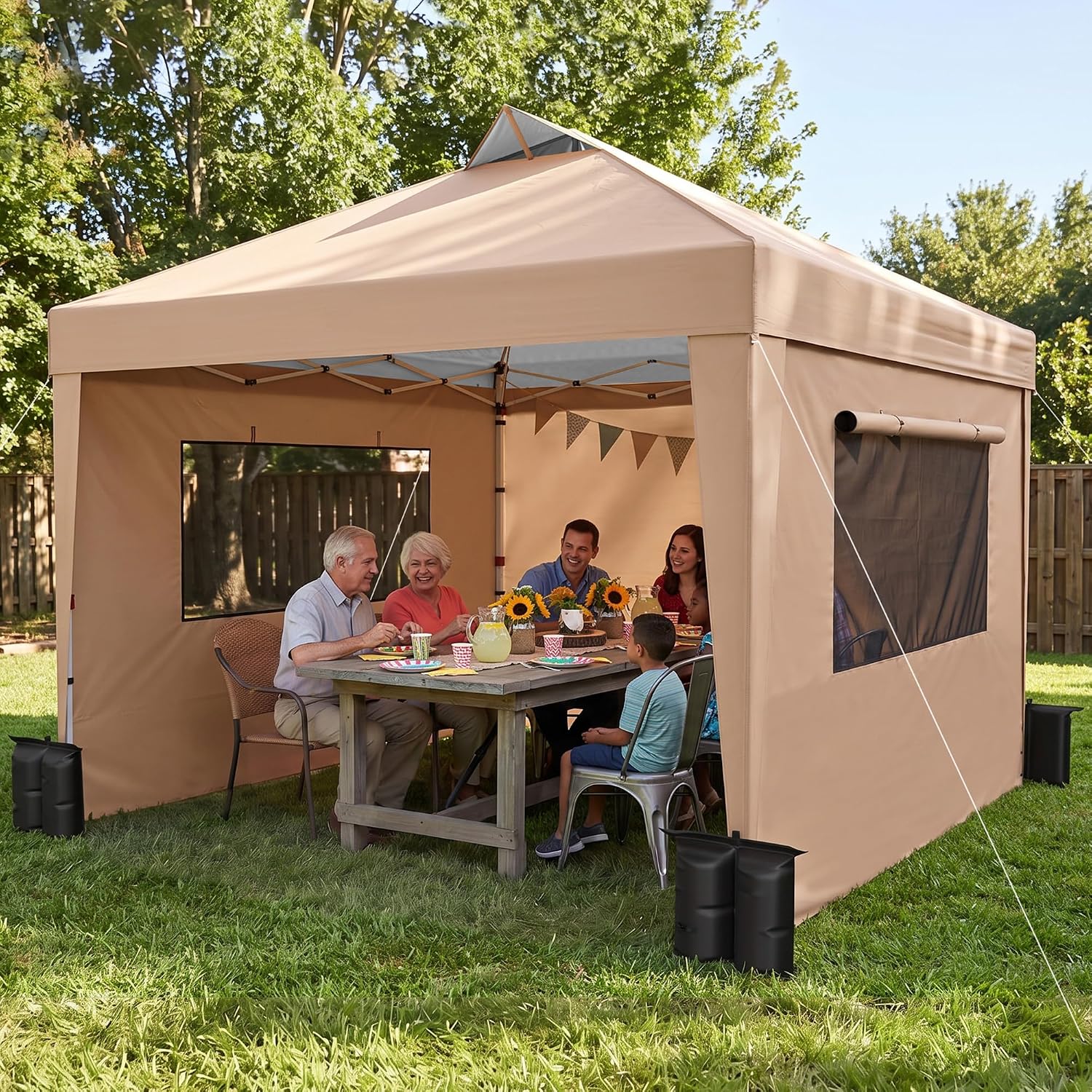 Yarvanta 10x10 Pop Up Canopy Review: Portable Gazebo Tent with Sidewalls & Mesh Windows image 8