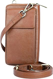 Crossbody Leather Wallet Phone Purse, Anti Theft and RFID Blocking, Small, Elegant Ideal for Travel & Everyday Use