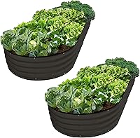 Vista 7 de Plant & Plot Camas de jardín elevadas galvanizadas para exteriores/ Jardinera elevada de 6 x 3 x 1 pie para jardinería, verduras, flores, caja