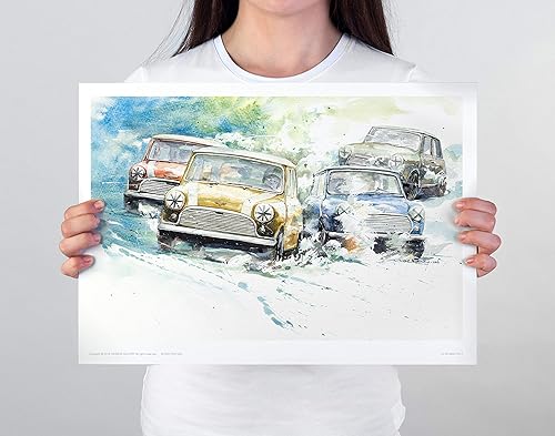 Miniatura 3 de MINSEOK Carteles de acuarela para coche, decoración de habitación, arte A3 de alta calidad, imágenes de impresión de auto antiguo, regalo perfecto