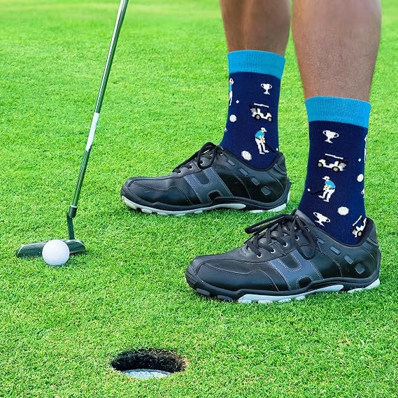 Kannove Funny Golf Socks for Men Women, Cool Fathers Day Golf Gift for Dad, Him, Novelty Accessories, White Elephant Gag Gifts, Birthday Golfing Gifts for Friends & Coworkers Golf Lovers