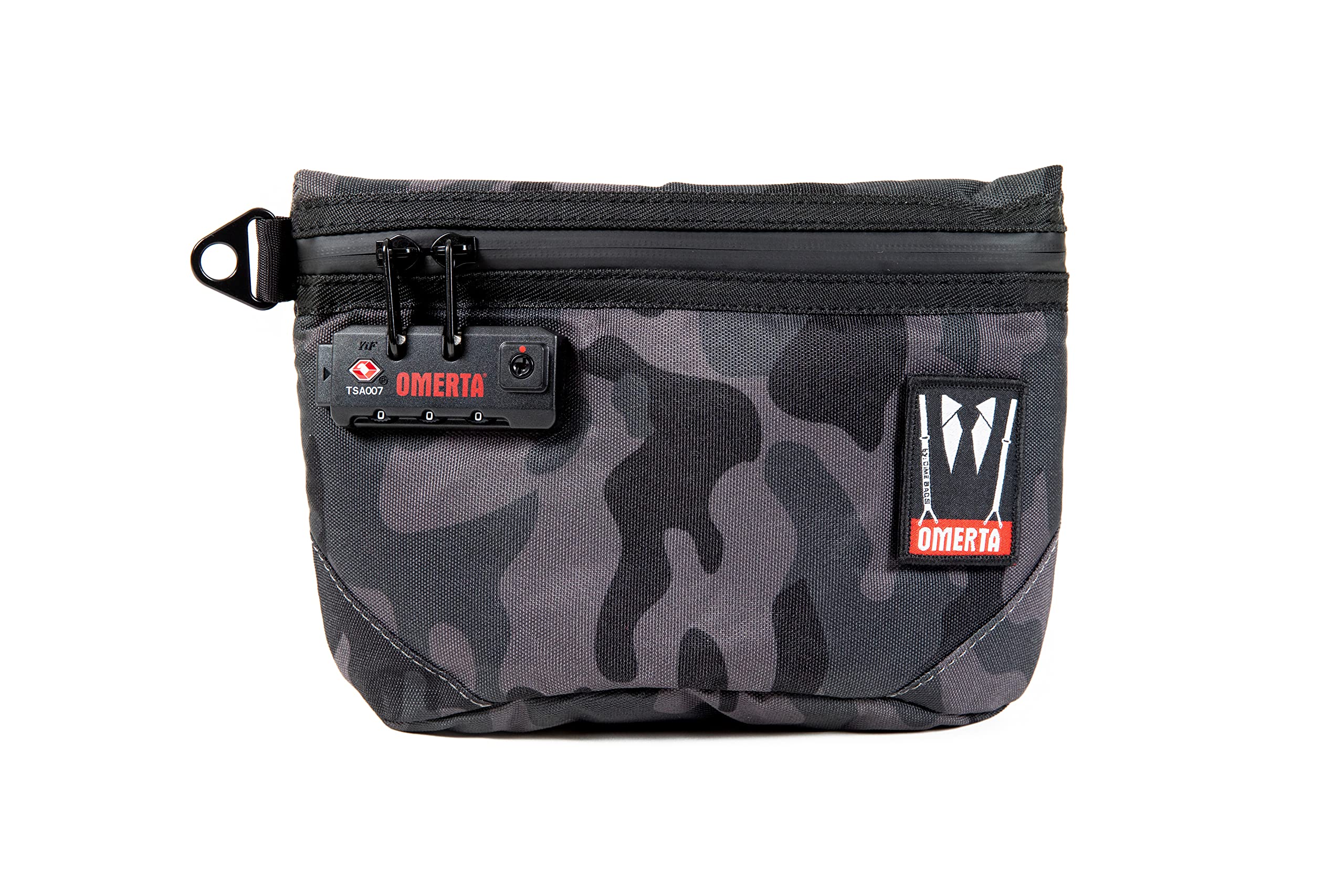 Omerta Collector with Lock | Carbon Filter Pouch | Internal Organization and TSA-Approved 3-Digit Combination Lock, Camo, 9"