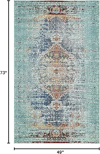 Miniatura 2 de Unique Loom - Alfombra colección de círculos abstractos, de transición para interiores y exteriores, beige, Polipropileno, Azul (multiblue)