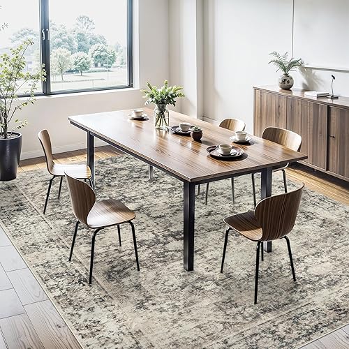 Miniatura 6 de Alfombras de Área 5x7 Alfombra Lavable Alfombra Grande Vintage Abstracta para Sala de Estar Suave Antideslizante Alfombra Delgada Interior