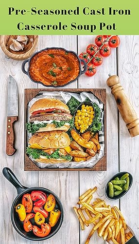 Miniatura 8 de Asador de alcachofas pre-sazonado, asador de corazones de alcachofa de hierro fundido para cocina, comedor, parrilla de barbacoa al aire libre,