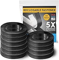 Vista 11 de Fuerza industrial, paquete de 2 cintas adhesivas negras de 10 pies para interiores y exteriores, cierre autoacoplable compatible con 3M SJ3550