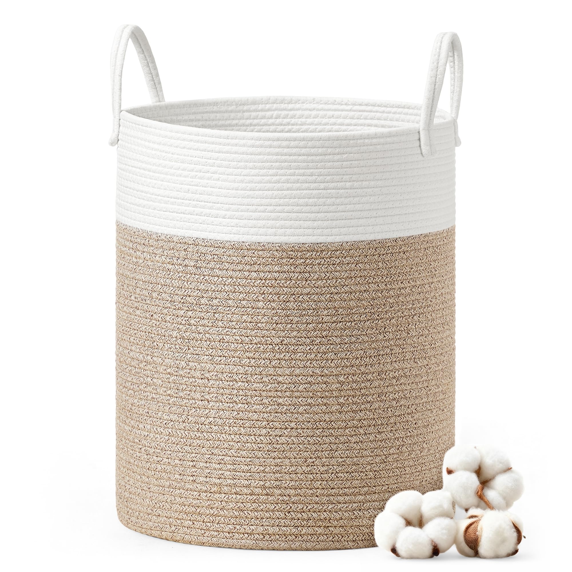Laundry basket with handles for clothes and toy storage