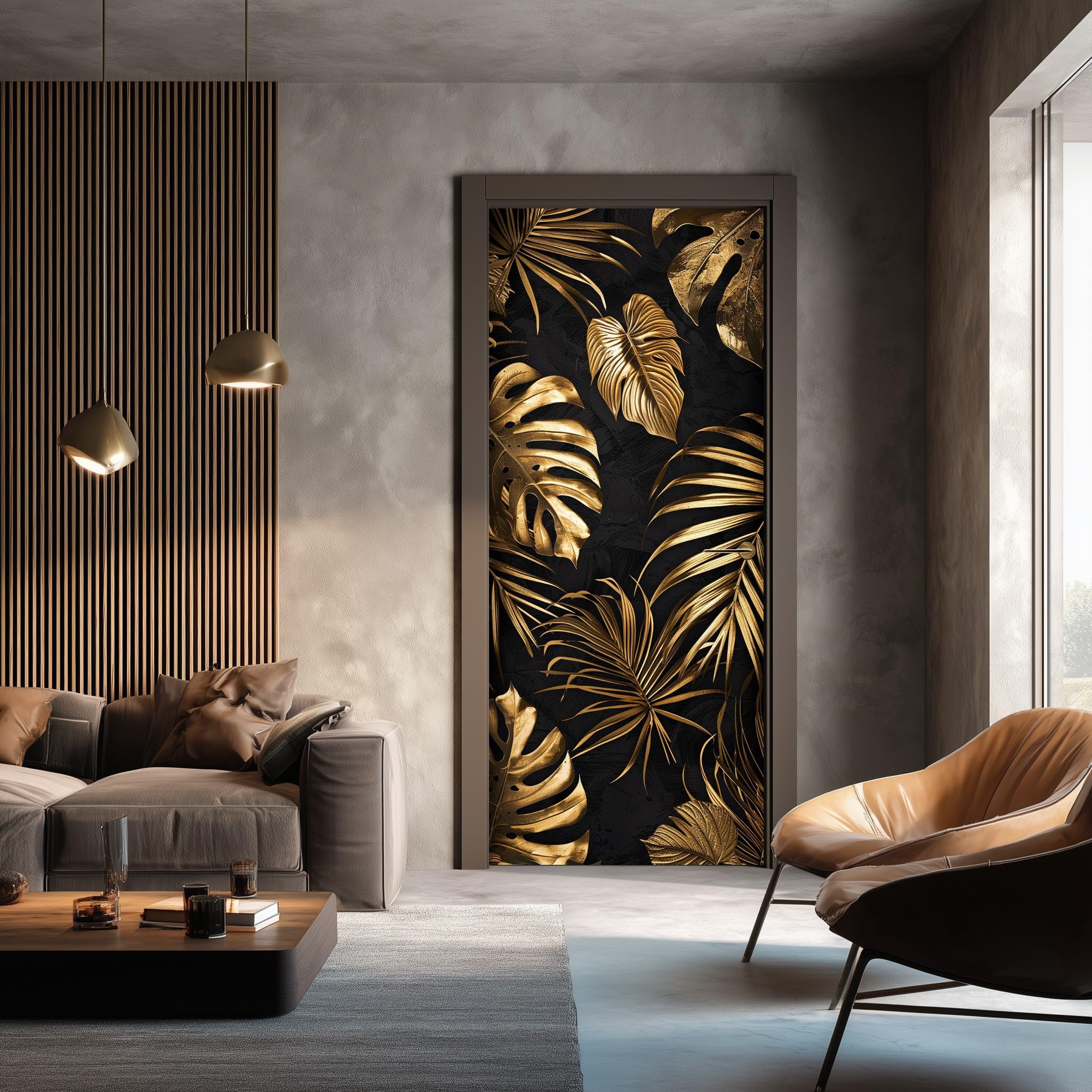 Sticker porte trompe l'oeil amovible pour masquer et décorer sans travaux