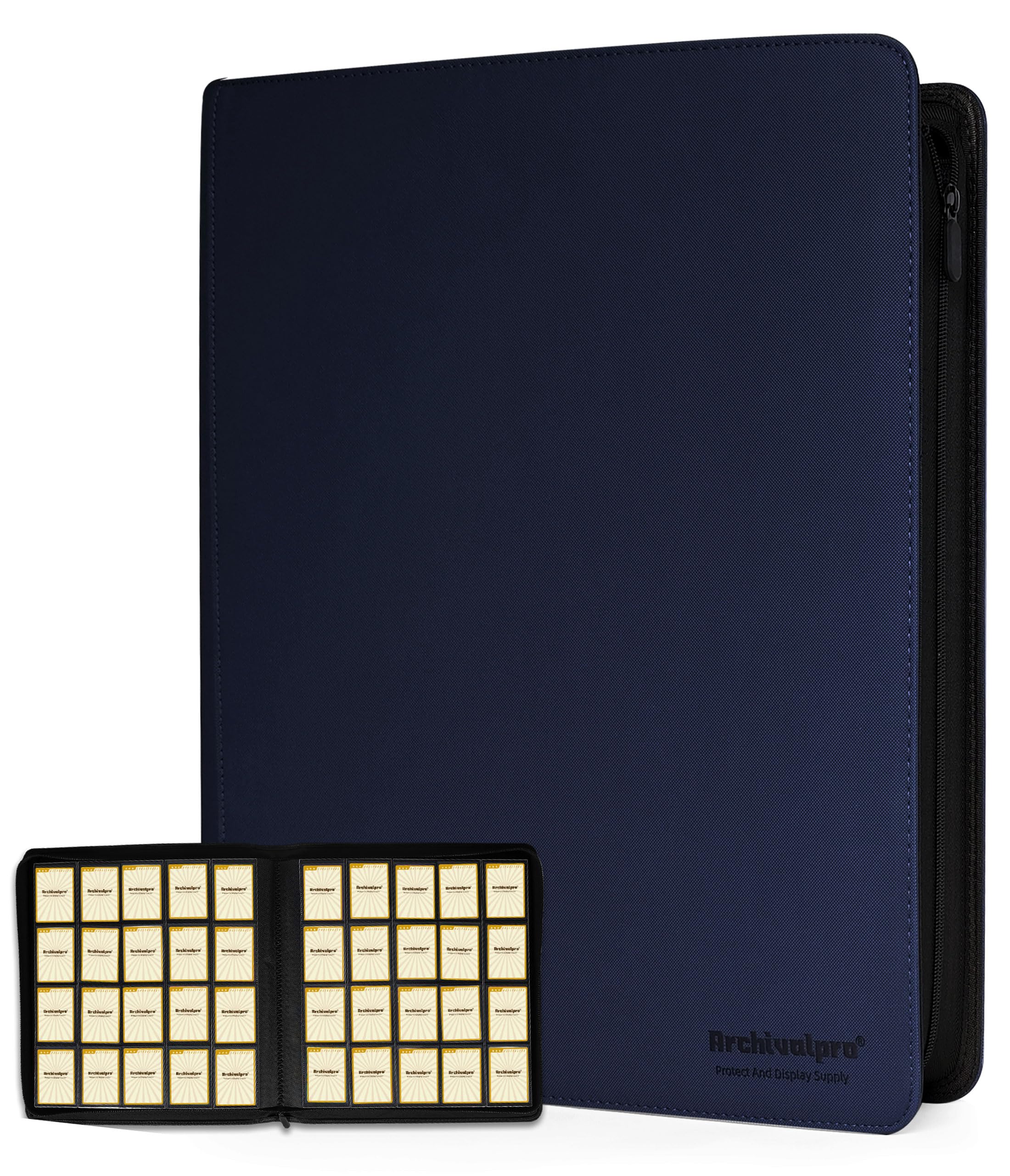20 Pocket Card Binder, Premium Zip Trading Card Binder for 1280 Cards(BL)