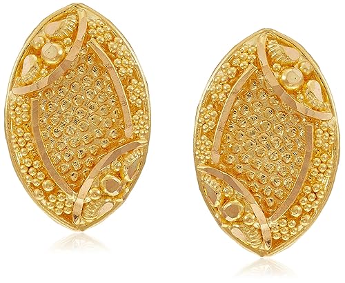 22KT Yellow Gold Stud Earrings for Girls