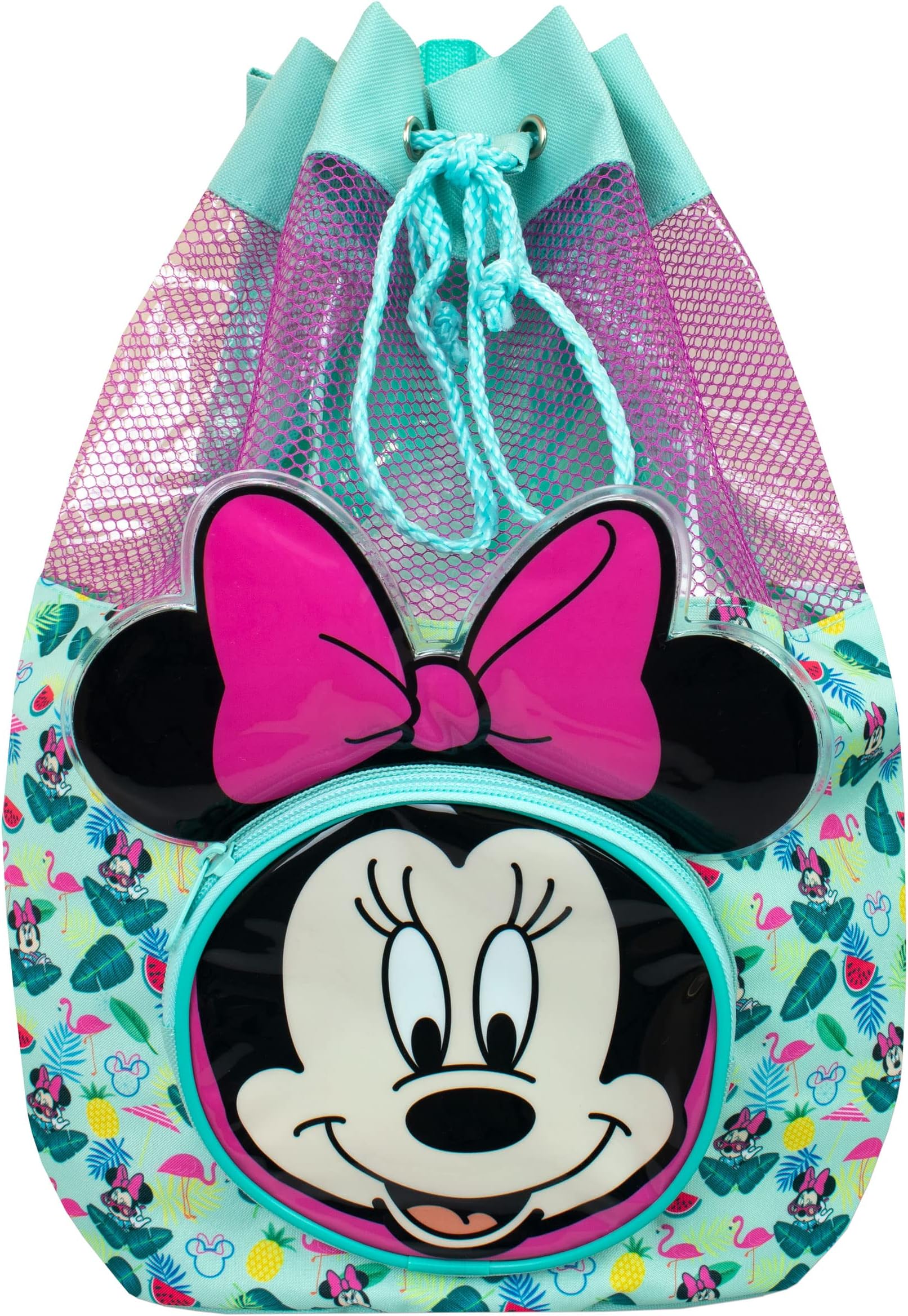 Disney Minnie Mouse Swimming Bag | Girls Minnie Mouse Swim Bag | Kids Drawstring Bag for Beach or Pool