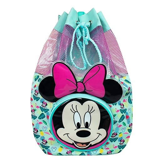 Disney Minnie Mouse Swimming Bag | Girls Minnie Mouse Swim Bag | Kids Drawstring Bag for Beach or Pool