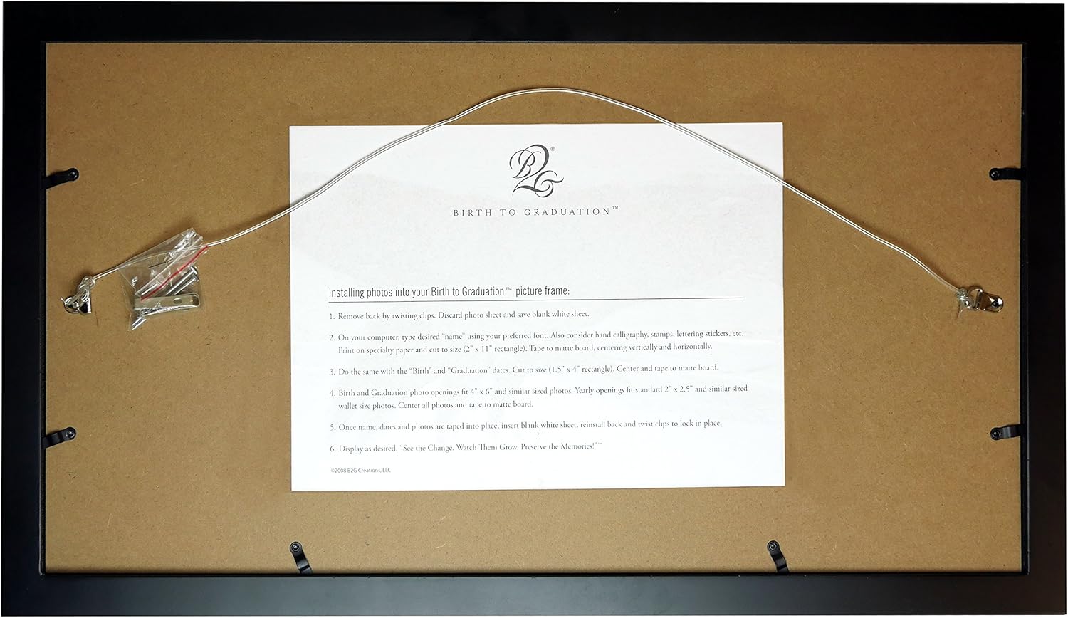 25" x 14" (B-18) Picture Frame, School Years Picture Frame K-12 (Mocha)