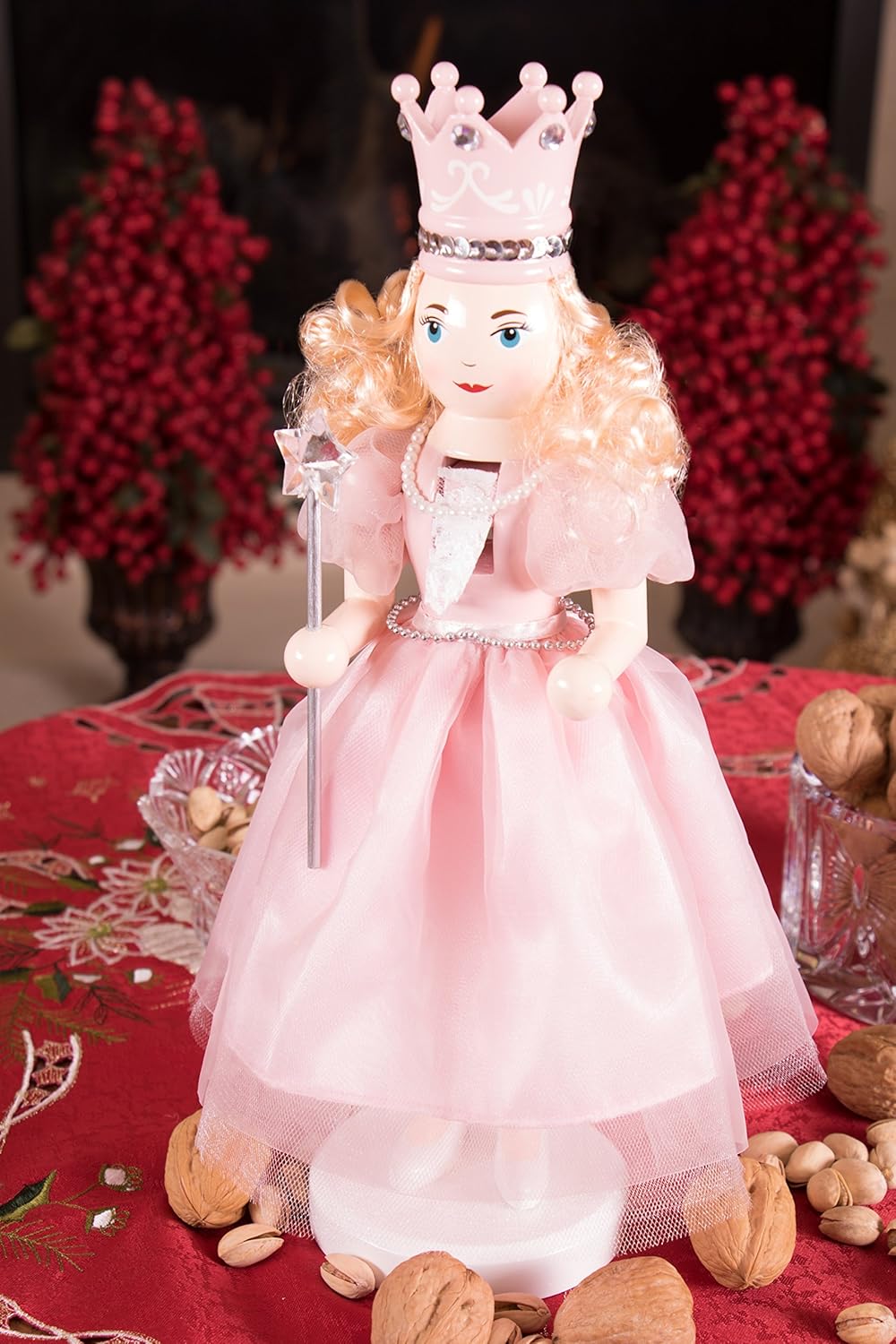 Clever Creations Sugar Plum Fairy 14 Inch Traditional Wooden Nutcracker, Festive Christmas Décor for Shelves and Tables